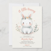 Little Bunny Wildflower Schattige Baby Meisje Douc Kaart (Voorkant)