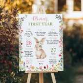 Little Bunny Wildflower Verjaardag Mijlpaal Teken Poster