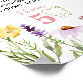 Little Bunny Wildflower Verjaardag Mijlpaal Teken Poster (Hoek)