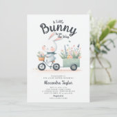 Little Bunny Wildflower Wagon Schattige Baby Boy S Kaart (Staand voorkant)