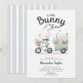 Little Bunny Wildflower Wagon Schattige Baby Boy S Kaart (Voorkant / Achterkant)