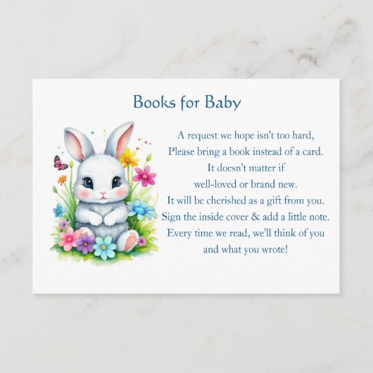 Little Bunny Wildflowers Paasboeken voor Baby Informatiekaartje (Voorkant)