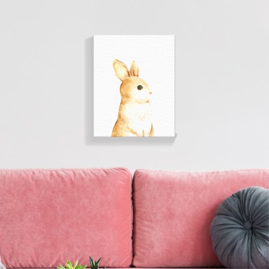 Little Bunny Woodland kwekerij decor Canvas Afdruk (Insitu (Woonkamer))