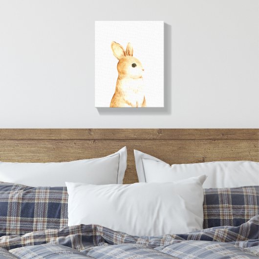 Little Bunny Woodland kwekerij decor Canvas Afdruk (Insitu (Slaapkamer))