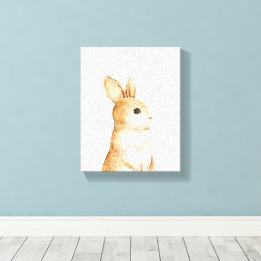 Little Bunny Woodland kwekerij decor Canvas Afdruk (Insitu (Houten vloer))