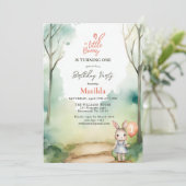 Little Bunny wordt een Waterverf Kaart (Staand voorkant)