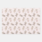 Little Busy Brown Mice Baby Inpakpapier Vel (Voorkant)