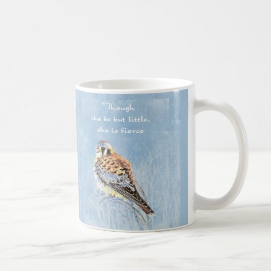 Little but Fierce Quote Bird Kestrel Hawk Koffiemok (Rechts)