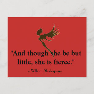 Little but Fierce Quote Fairy Silhouette Briefkaar Briefkaart