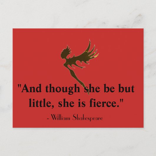 Little but Fierce Quote Fairy Silhouette Briefkaar Briefkaart (Voorkant)