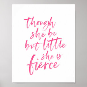 Little but Fierce William Shakespeare Poster