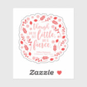 Little but Fierce William Shakespeare Red Floral Sticker (Vel)