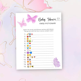 Little Butterflies - baby shower emoji pictionary
