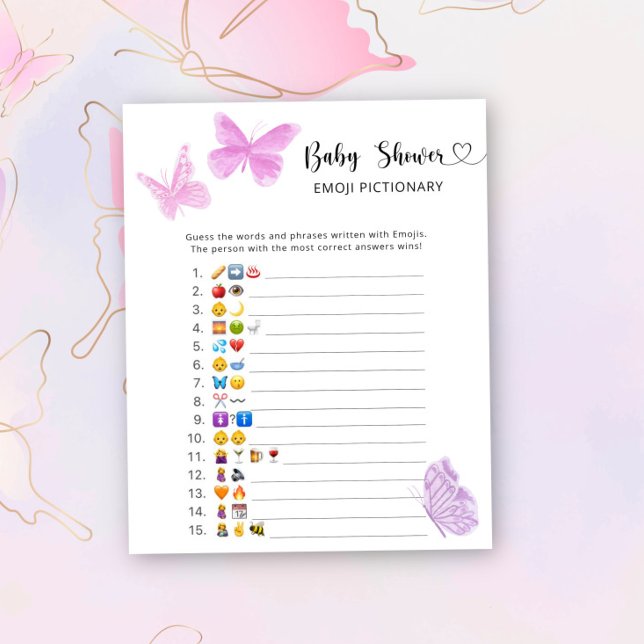 Little Butterflies - baby shower emoji pictionary (Creator heeft geüpload)