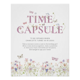 Little Butterfly 1st Birthday Time Capsule Perfect Poster