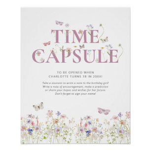 Little Butterfly 1st Birthday Time Capsule Perfect Poster