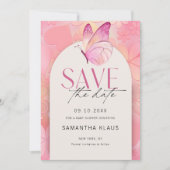 Little Butterfly Baby shower Bewaar de datum Kaart (Voorkant)