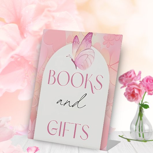 Little Butterfly Baby shower Boeken en geschenken  Reclamebord Met Voetstuk
