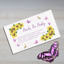 Little Butterfly Baby shower Boeken voor Baby Informatiekaartje