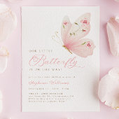 Little Butterfly Baby shower Invitation Kaart