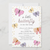Little Butterfly Baby shower Invitation Kaart (Voorkant)
