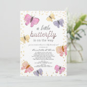 Little Butterfly Baby shower per post Kaart (Staand voorkant)