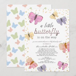 Little Butterfly Baby shower per post Kaart