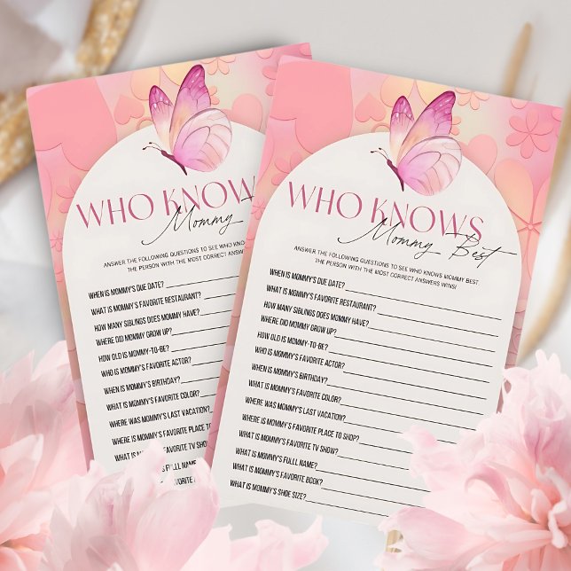 Little Butterfly Baby shower Wie kent mama het bes (Creator heeft geüpload)