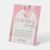 Little Butterfly Baby shower Zeg geen Baby-spel Reclamebord Met Voetstuk