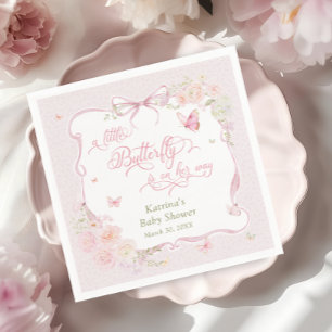 Little Butterfly Bloom Meisje Baby Shower Servet