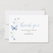 Little Butterfly Blue Boy Baby shower Bedankkaart (Voorkant)