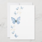 Little Butterfly Blue Boy Baby shower Kaart (Achterkant)