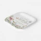 Little Butterfly Boho Baby shower Papieren Bordje (Gebogen)