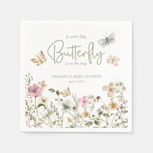 Little Butterfly Boho Baby shower Servet (Voorkant)