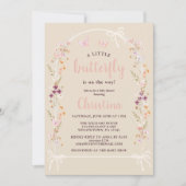 Little Butterfly Boho Wildflower Baby shower Kaart (Voorkant)