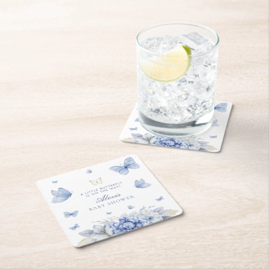 Little Butterfly Boy Baby shower Kartonnen Onderzetters (Insitu)