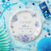 Little Butterfly Boy Baby shower Papieren Bordje (Feest)