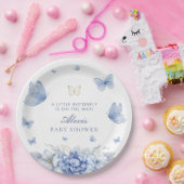 Little Butterfly Boy Baby shower Papieren Bordje (Feest)