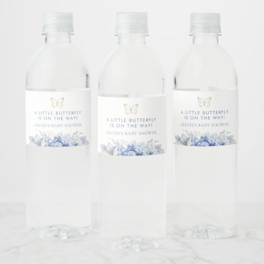 Little Butterfly Boy Baby shower Waterfles Etiket (Flessen)