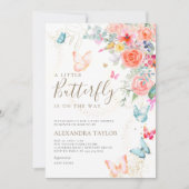 Little Butterfly Bright Garden Baby Girl Shower Kaart (Voorkant)