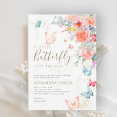 Little Butterfly Bright Garden Baby Girl Shower Kaart
