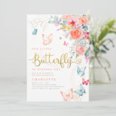 Little Butterfly Bright Garden Girl Verjaardagsfee Kaart (Staand voorkant)