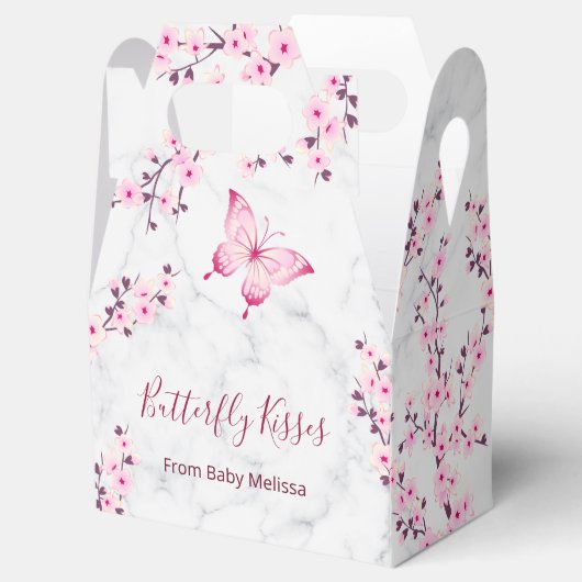 Little Butterfly Cherry Blossom Baby shower Bedankdoosjes (Geopend)