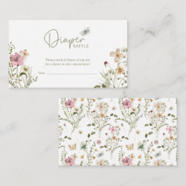 Little Butterfly Diaper Raffle Girl Baby shower Informatiekaartje