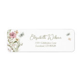 Little Butterfly Floral Baby shower Return Address Etiket (Voorkant)