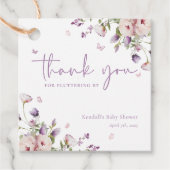 Little Butterfly Garden Baby shower Dank u Bedankjes Labels (Voorkant)