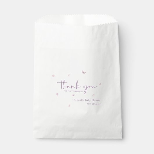 Little Butterfly Garden Baby shower Dank u Bedankzakje (Voorkant)