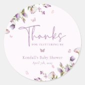 Little Butterfly Garden Baby shower Dank u Ronde Sticker (Voorkant)