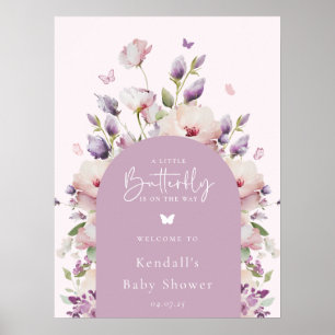 Little Butterfly Garden Baby shower Welkom Poster