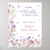 Little Butterfly Garden Meisje Baby shower Welkom Poster (Voorkant)